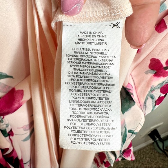 NWT Lauren Ralph Lauren Floral Print Georgette Dress Pink Rose SZ 12 - Picture 13 of 16